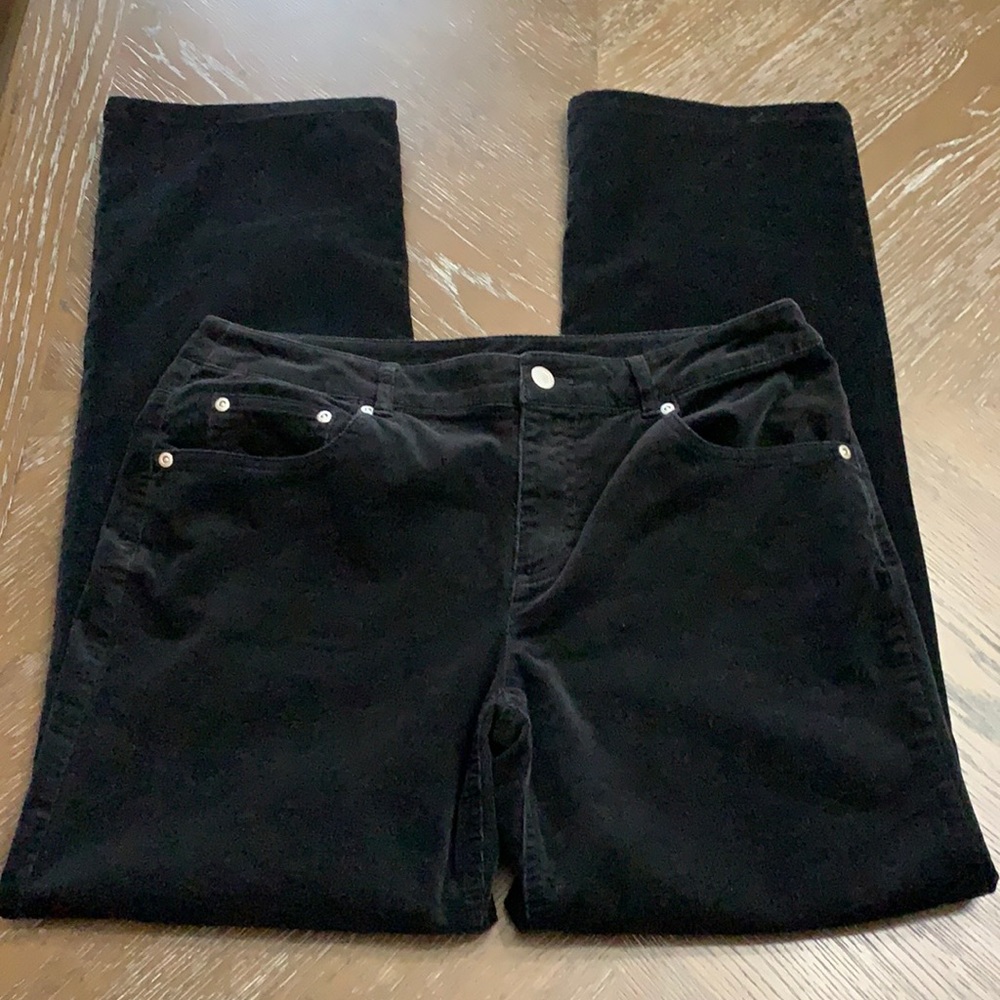 Jones New York Sport black corduroy stretch straight jeans pants Size 8